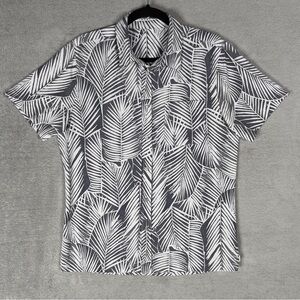 Vuori Bridge‎ Button Up Short Sleeve Shirt Men's Medium Leaf Print V184